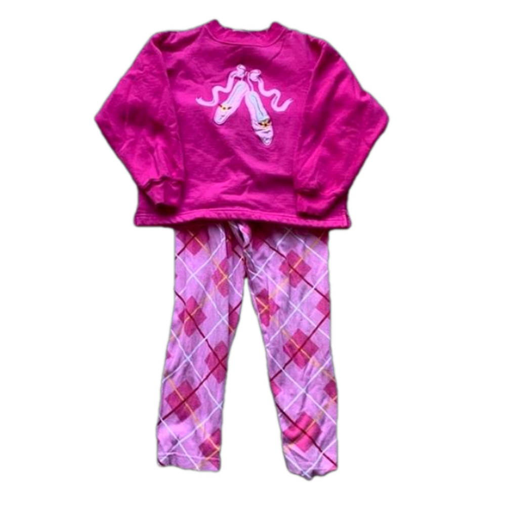 Kelly's Kids Pink Ballerina Ballet Shoe Applique Plaid Playset Small 5-6